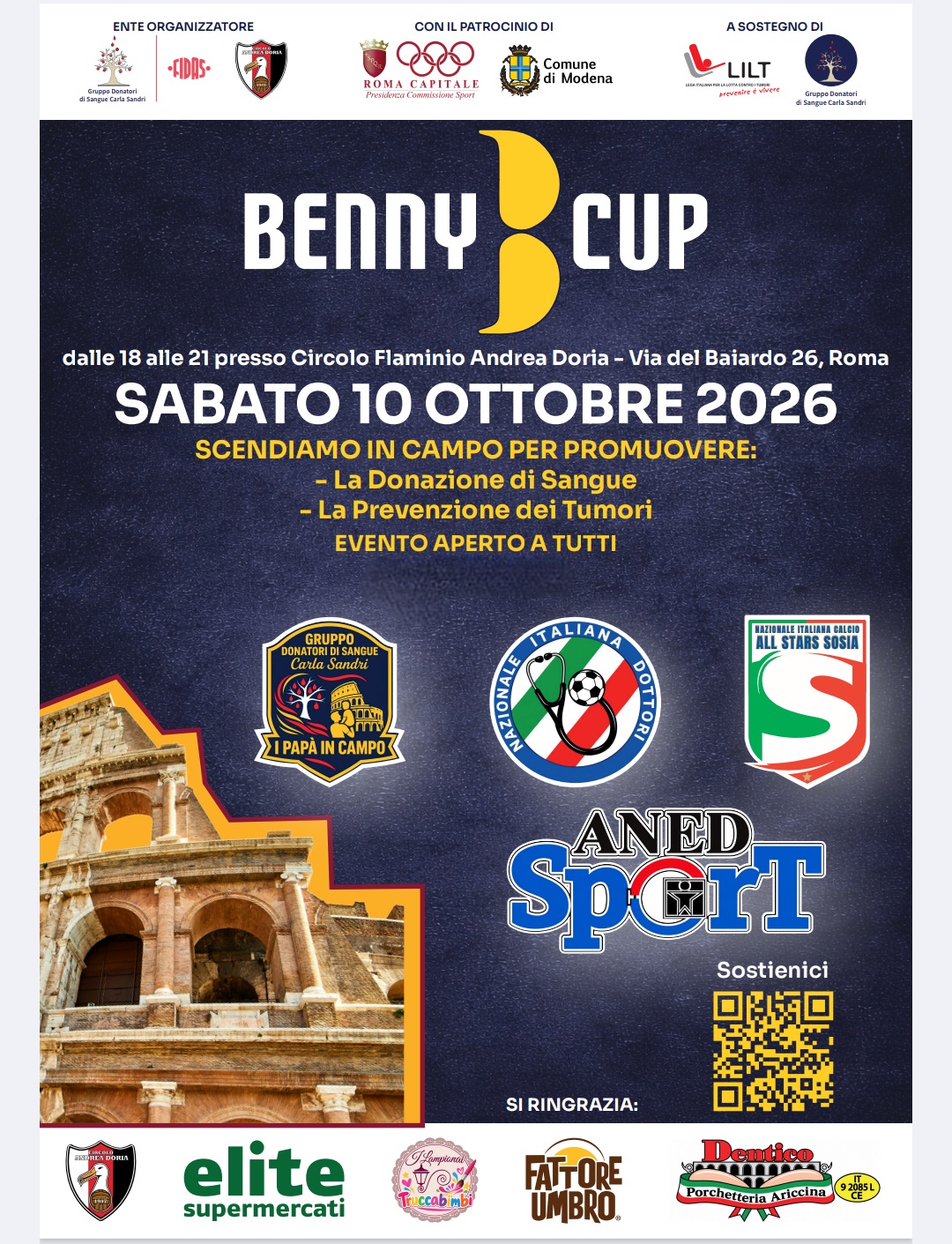 Locandina Benny Cup Roma 2026